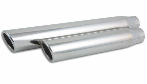 Vibrant 3-inch Round Stainless Steel Truck/SUV Exhaust Tip - Single Wall Angle Cut Rolled Edge, 11-inch Length