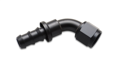 Vibrant Push-On 60 Degree Hose End Elbow Fitting -12AN, Aluminum Alloy for Secure Hose Connection