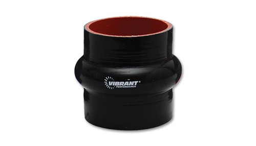 Vibrant 4 Ply Silicone Hump Hose Coupler - 1.75 Inch ID, 3 Inch Length, Black
