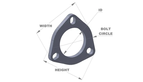 Vibrant 3-Bolt T304 Stainless Steel Exhaust Flange with 2.25 Inch Inner Diameter