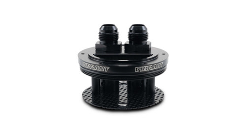 Vibrant 2-Port Aluminum Catch Can Lid Assembly - Black Anodized, Gen3 Thread-on Design