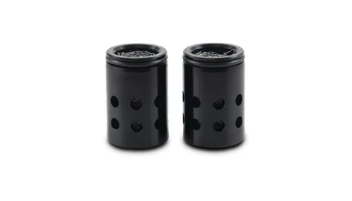 Vibrant Replacement Catch Can Filter Barrel Assemblies with Aluminum Construction and Black Anodized Finish