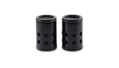Vibrant Replacement Catch Can Filter Barrel Assemblies with Aluminum Construction and Black Anodized Finish