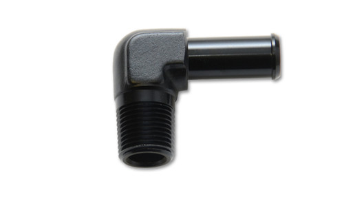 Vibrant 3/8 NPT to 1/2 Inch Barbed Straight Fitting 90 Degree Adapter - Aluminum