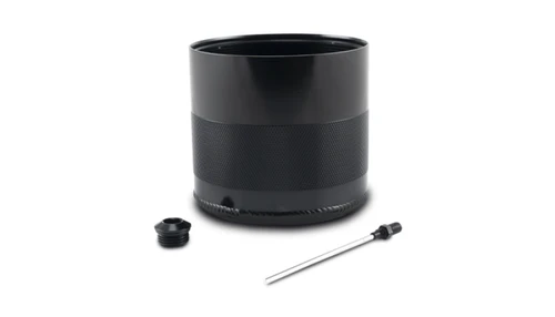 Vibrant Small 0.75L Aluminum Catch Can Reservoir with Dipstick - Black Anodized