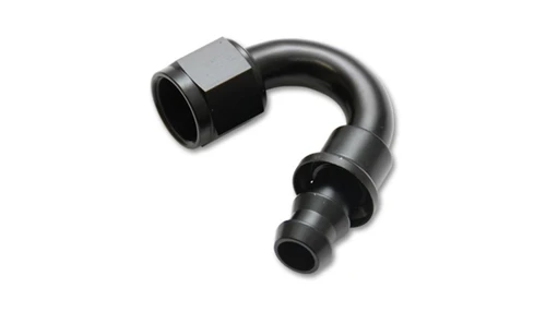 Vibrant -8AN Push-On 150 Degree Hose End Fitting in Aluminum