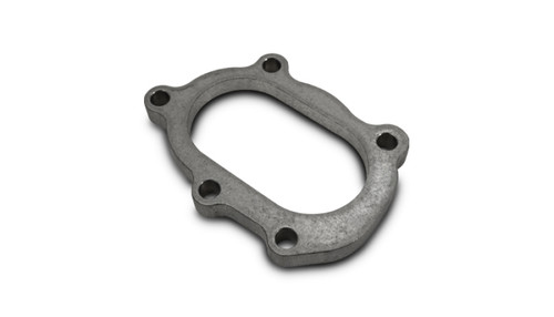 Vibrant GT25R / GT28R Discharge Flange with Oval Outlet - Mild Steel, 5-Bolt, 1/2 Inch Thick
