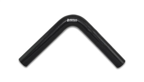 Vibrant 4 Ply Reinforced Silicone Elbow Connector - 1 Inch ID x 8 Inch Leg, 90 Degree, Black