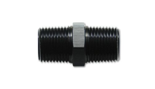 Vibrant 1/2 Inch NPT to 1/2 Inch NPT Straight Union Pipe Adapter Fitting - Aluminum