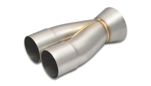 Vibrant 2-1 Stainless Steel Merge Collectors - 2.5 Inch Inlet Slipover with 3.5 Inch Outlet OD