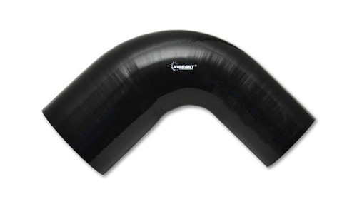 Vibrant 4 Ply Reinforced Silicone 90 Degree Transition Elbow - 2.5 in. to 2.75 in. I.D., Black