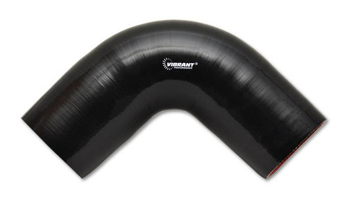 Vibrant 4 Ply Reinforced Silicone Elbow Connector - 3 Inch I.D. - 90 Degree Black