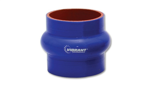 Vibrant 4 Ply Reinforced Silicone Hump Hose Connector - 2 Inch ID, 3 Inch Length, Blue