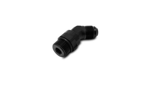 Vibrant -12AN Male to Male 45 Degree Swivel Adapter Fitting – Anodized Black