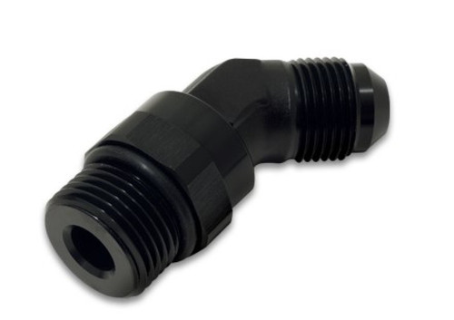 Vibrant -8AN Male to Male 45 Degree Swivel Adapter Fitting with Anodized Black Finish