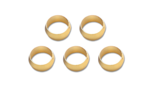 Vibrant Brass Olive Inserts 3/8 inch - Pack of 5 for Aluminum Hardline Tubing