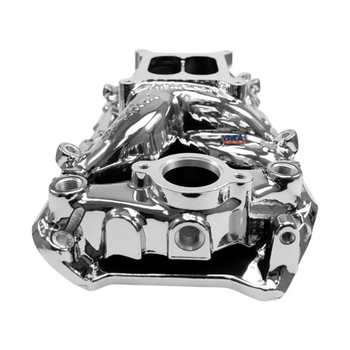 Edelbrock RPM Air-Gap Oval Port Intake Manifold for Big-Block Chevy with Chrome Plasma Finish - Part 7561-CP