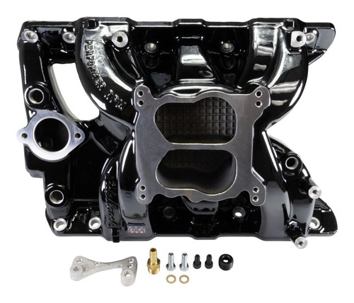 Edelbrock Performer RPM Pontiac Intake Manifold with Black Plasma Finish - Part #7156-BP