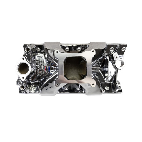 Edelbrock Victor Jr. 2975-CP 23 Degree Intake Manifold for Chevrolet Small-Block V8 with Chrome Plasma Finish