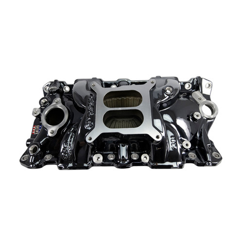 Edelbrock 2701-BP Performer EPS Intake Manifold for Chevy Small-Block V8 with Black Plasma Finish
