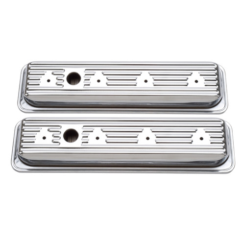 Edelbrock Signature Series Valve Cover for Chevrolet 262-400 V8 (1987-1995) – Low Chrome Finish