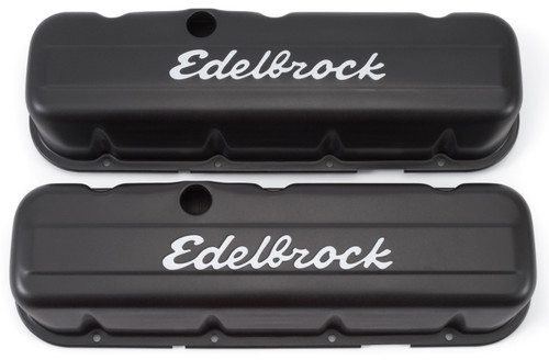 Edelbrock Signature Series Valve Cover for Chevrolet 396-502 V8 Engines, Tall Black Finish