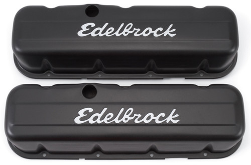 Edelbrock Signature Series Valve Cover for Chevrolet 396-502 V8 Engines, Tall Black Finish