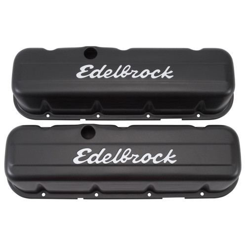 Edelbrock Signature Series Valve Cover for Chevrolet 396-502 V8 Engines, Tall Black Finish