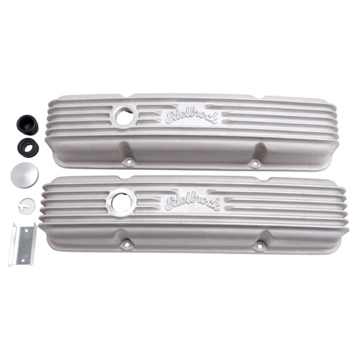 Edelbrock Classic Series Valve Cover for Chevrolet 262-400 V8 with Oil Fill Hole - Satin Finish