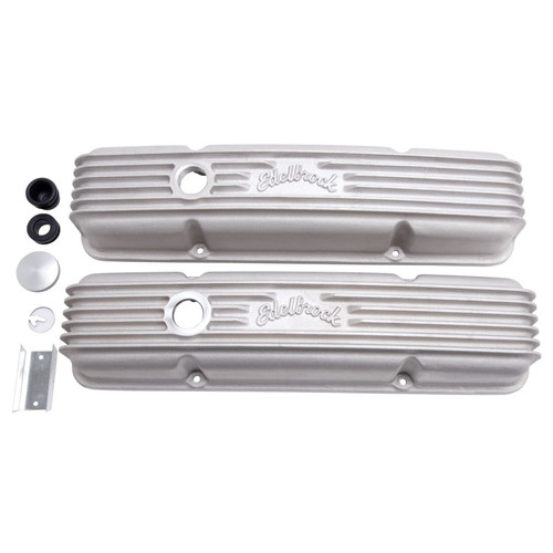 Edelbrock Classic Series Valve Cover for Chevrolet 262-400 V8 with Oil Fill Hole - Satin Finish