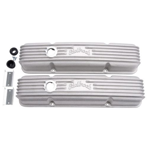 Edelbrock Classic Series Valve Cover for Chevy 262-400 V8 with Breather Holes – Satin Finish