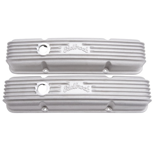 Edelbrock Classic Series Valve Cover for Chevy 262-400 V8 with Breather Holes – Satin Finish