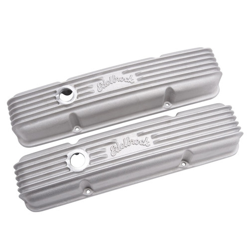 Edelbrock Classic Series Valve Cover for Chevy 262-400 V8 with Breather Holes – Satin Finish