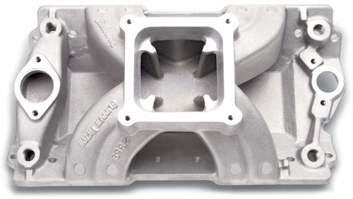 Edelbrock Victor Glidden Intake Manifold Part #2859 for Chevy Small-Block Engines with 15 & 18 Degree Heads