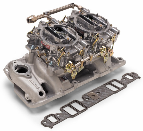 Edelbrock Performer RPM Dual-Quad Intake Manifold and Carburetor Kit for Big-Block Chevy Oval-Port Engines