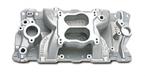 Edelbrock Performer Air-Gap Intake Manifold for Small-Block Chevy 262-400 CID, Polished Finish