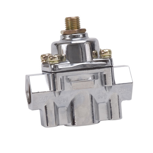 Edelbrock Fuel Pressure Regulator 1789 - Chrome Adjustable Low Pressure Carburetor Regulator