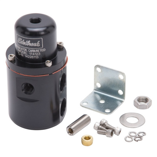Edelbrock Fuel Pressure Regulator Carbureted 160 GPH 5-10 PSI 3/8 In/Out - Black