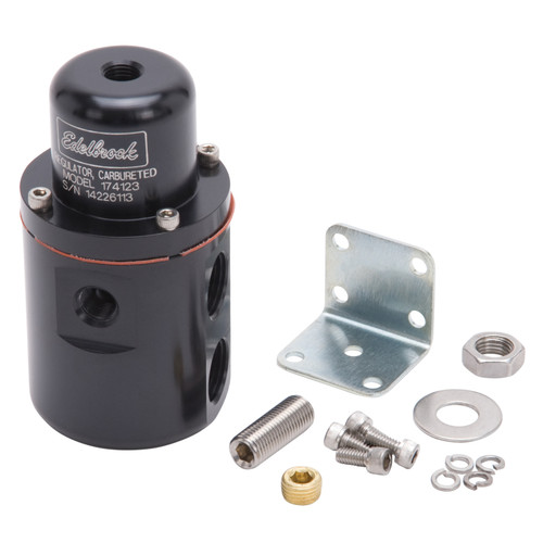 Edelbrock Fuel Pressure Regulator Carbureted 160 GPH 5-10 PSI 3/8 In/Out - Black
