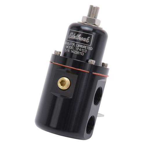Edelbrock Fuel Pressure Regulator Carbureted 160 GPH 5-10 PSI 3/8 In/Out - Black