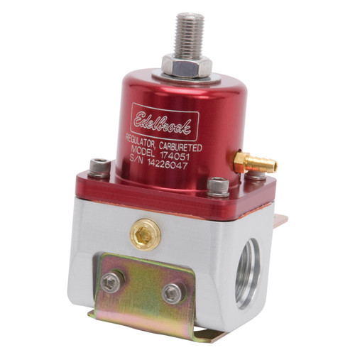 Edelbrock Fuel Pressure Regulator Carbureted 180 GPH 5-10 PSI -10 In/Out -6 Return in Red