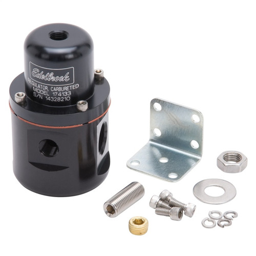 Edelbrock Carbureted Fuel Pressure Regulator Part #174133 – 160 GPH, 5-10 PSI, Black Finish