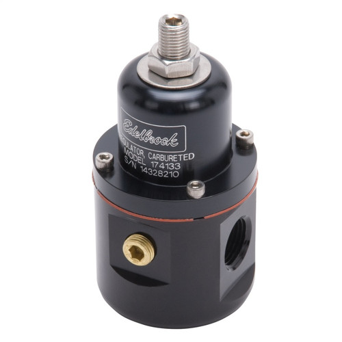 Edelbrock Carbureted Fuel Pressure Regulator Part #174133 – 160 GPH, 5-10 PSI, Black Finish