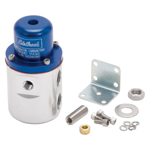 Edelbrock Fuel Pressure Regulator for Carbureted Engines - 160 GPH, 5-10 PSI, Blue