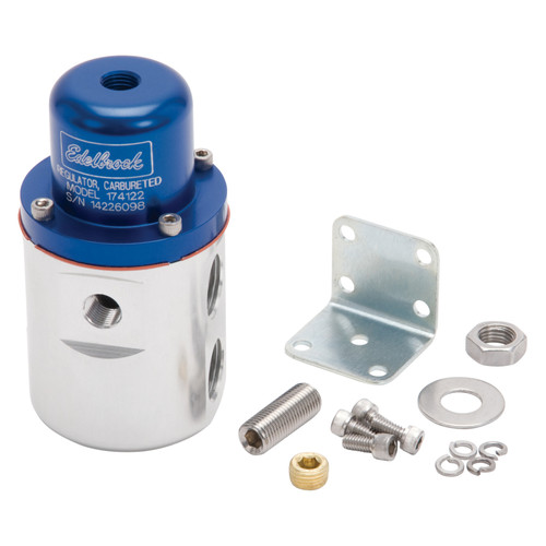 Edelbrock Fuel Pressure Regulator for Carbureted Engines - 160 GPH, 5-10 PSI, Blue