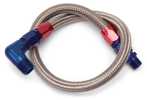 Edelbrock 27-Inch Stainless Steel Braided Fuel Line Kit Part Number 8127 for Mechanical Fuel Pumps