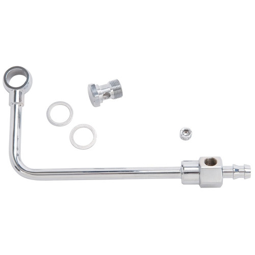 Edelbrock Part #8126 Chrome Steel Fuel Line for Edelbrock Carburetors with 3/8 Inch Barb Inlet