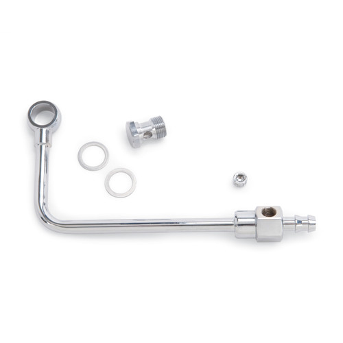 Edelbrock Part #8126 Chrome Steel Fuel Line for Edelbrock Carburetors with 3/8 Inch Barb Inlet