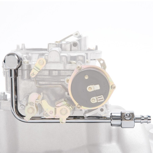 Edelbrock Part #8126 Chrome Steel Fuel Line for Edelbrock Carburetors with 3/8 Inch Barb Inlet