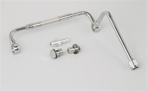 Edelbrock Part 8132 Chrome Steel Dual Feed Fuel Line for Thunder Series AVS Carburetors